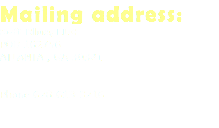 Mailing address:
Soft Blue, LLC POB 162756
ATLANTA , GA 30321 Phone 678-613-3716
